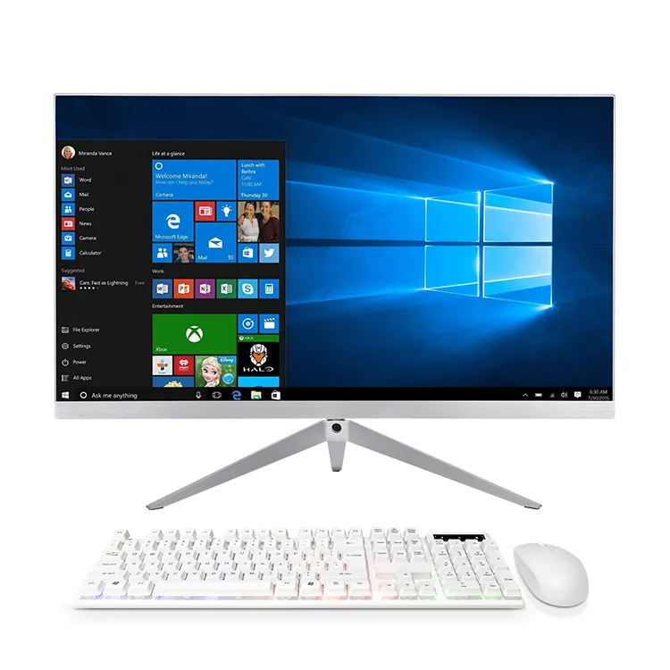 AIO Komputer All-In-One 24 "Layar FHD 16GB RAM 512GB SSD DVD RW Drive TouchScreen Win 10 PC