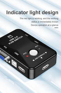 2 Port <strong>KVM</strong> <strong>Switch</strong> VGA USB Console 2 in <strong>1</strong> Out With Button Connects Printer Keyboard Mouse Display Device