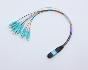 MTP MPO LC Breakout Patch Cords Cable de red de fibra óptica de 12 núcleos Compatible con 5G 4G 3G para divisores FTTH Pigtail incluidos - Product Image 1