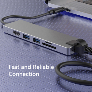 7 in 1 USB C yerleştirme istasyonu HDMI Ethernet adaptörü Hub ile 100W güç teslimat ve çift kart okuyucu - Product Image 5