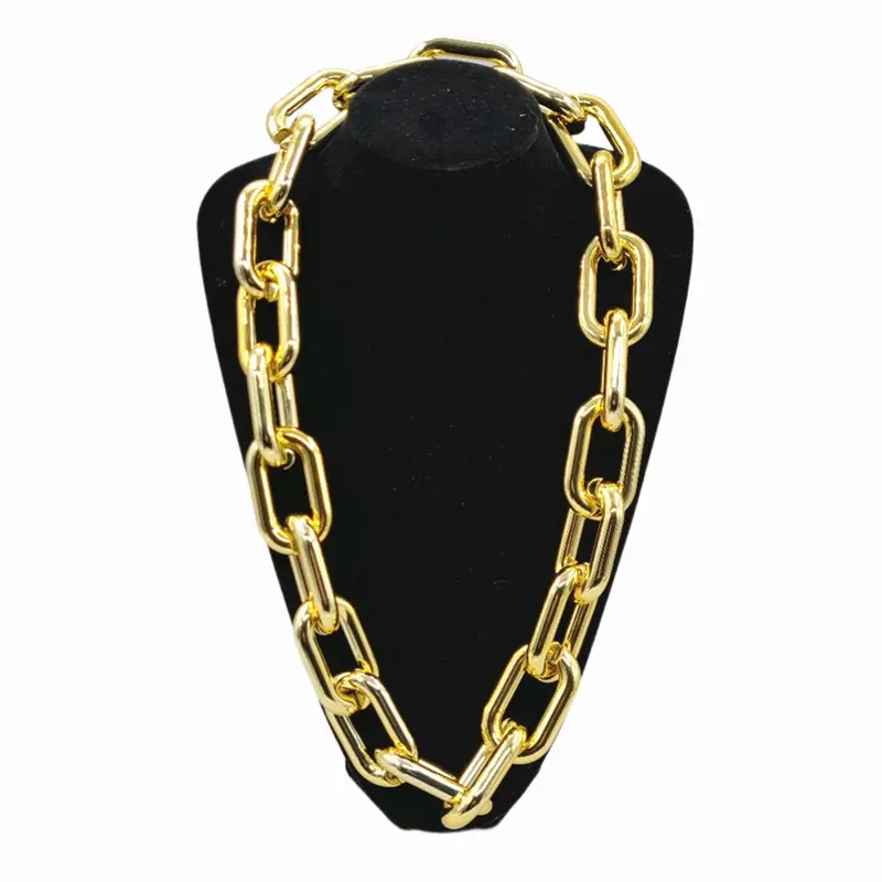 Hiphop Chunky Gouden Ketting Plastic Gouden Ketting Punk Omzet Ketting Mannen Kostuum Accessoire Voor Feest Kostuum Klasse Bar