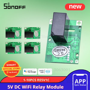 RE5V1C 1-10ชิ้นสวิตช์ sonoff WiFi DIY โมดูลรีเลย์5V DC สมาร์ทไร้สาย inching/แอปล็อคตัวเอง/เปิด/ปิดระยะไกลด้วยเสียง - Product Image 3