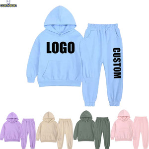 康义森热卖Rts休闲户外儿童设计师服装套装定制标志制作男孩女孩2pcs男女通用儿童服装套装