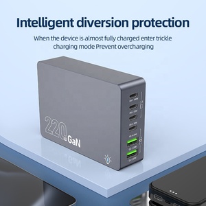 PD 220W hızlı şarj 8-Port akıllı cep telefonları için dijital ekran masaüstü şarj cihazı yeni çok portlu şarj istasyonu - Product Image 6