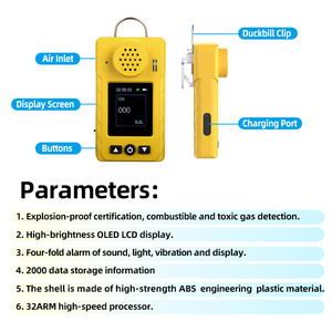 Portable Combustible Gas Detector Sensitive Diffusion LPG Alarm / <strong>LEL</strong> / Natural / <strong>Methane</strong> Gas Detecting - Product Image 3