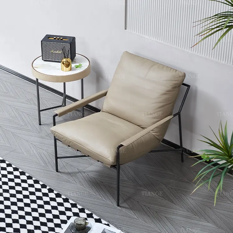 Fauteuil surdimensionné en cuir de selle design confortable de meubles d'hôtel