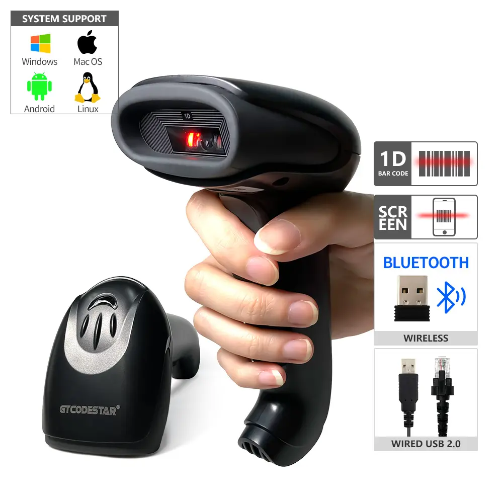 Factory CCD Wireless Handheld Barcode Scanner Android Telefon Bildschirm Zahlung Barcode Reader X-9701B für Pos System Scanning Gun