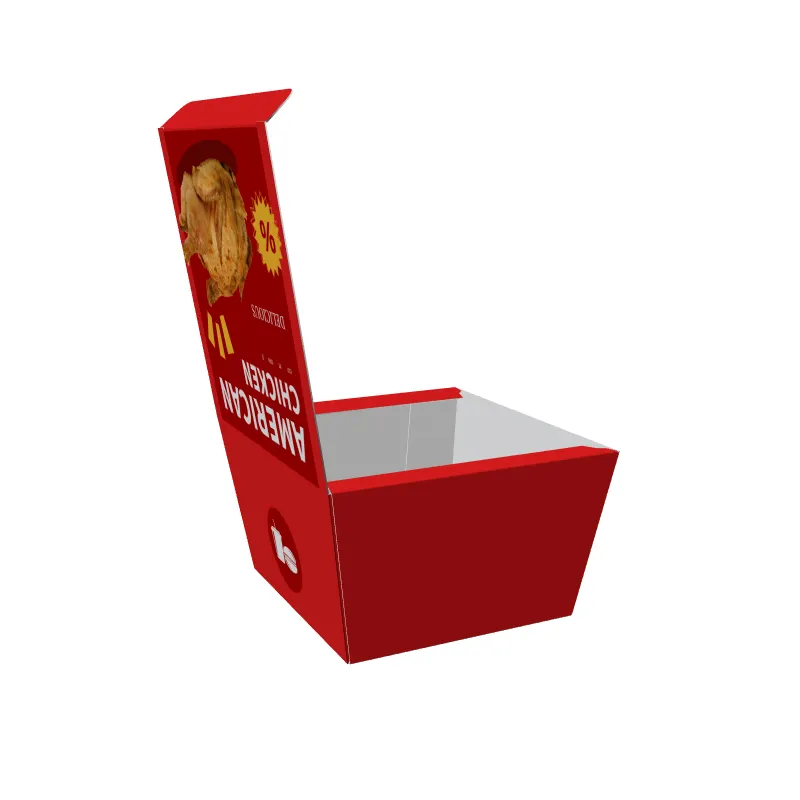 Kunden spezifischer Druck Clam shell Burger Boxen Pommes Frites Fast Food, Verpackung Einweg-Kraft papier zum Mitnehmen Fried Chicken Box/