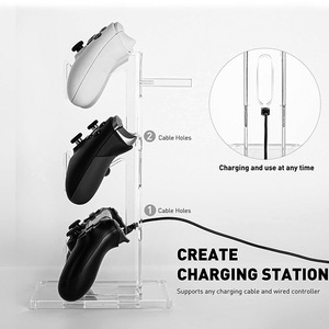 PS4 için üç katlı Gamepad kulaklık ekranı PS5 PS3 PS2 anahtarı Pro Xbox kontrolörleri için standı - Product Image 3