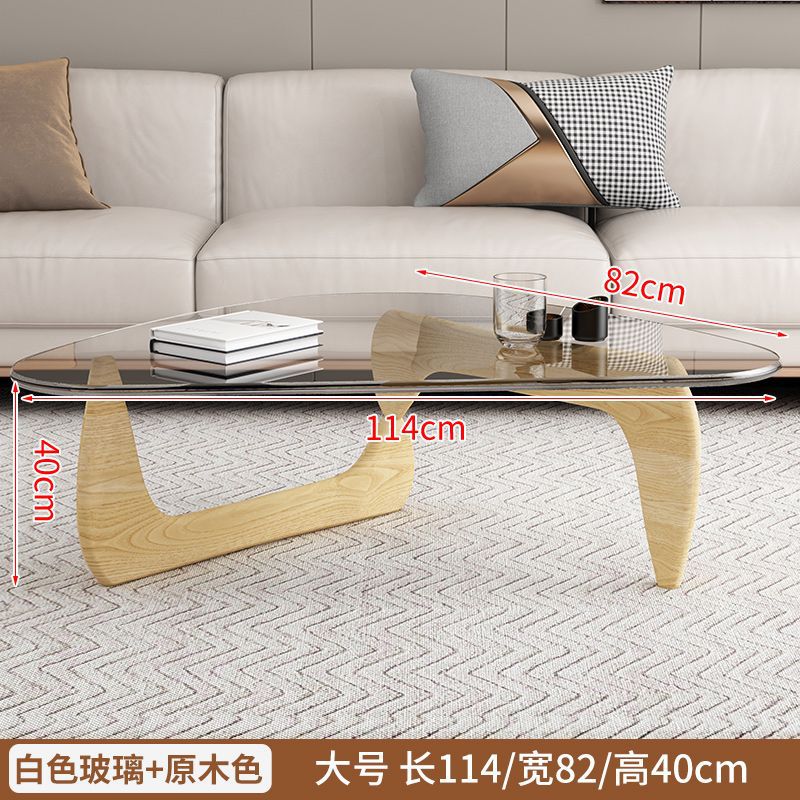 กระจกใส สีไม้ธรรมชาติ ขาไม้โอ๊ค