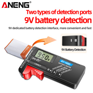 Aneng เครื่องทดสอบความจุของแบตเตอรี่ลิเธียมดิจิตอลอิเล็กทรอนิกส์แบบ BT-168D จอแสดงผล LCD เครื่องมือทดสอบอเนกประสงค์แบบปุ่ม AAA - Product Image 4