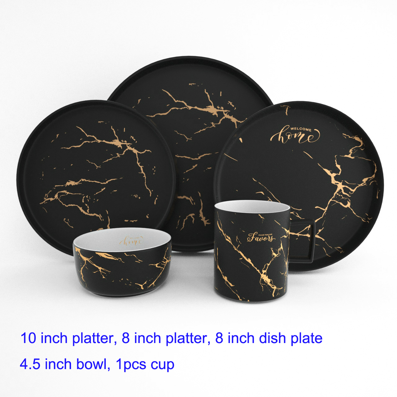 5pcs set black