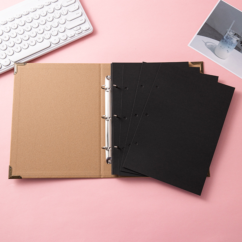 B5 kraft blank cover + black cardboard