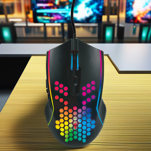 Ergonomisches RGB Benutzer definiertes Logo Kabel gebundene Gaming-Maus mit Hintergrund beleuchtung USB Atmungsaktives Waben design PC-Programmierung Computer anwendungen