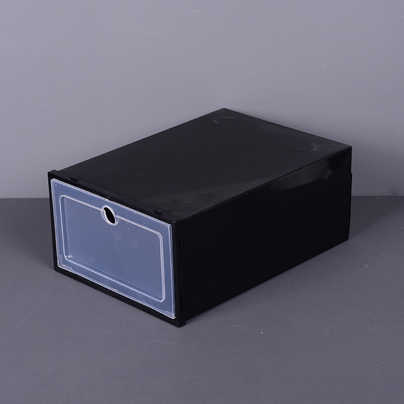Large Black Flip-Top Shoe Box with Round Hole