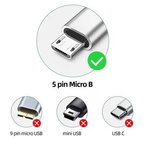 USB CからマイクロUSBケーブルへ1ft、16W充電、480Mbpsデータ転送USBCタイプCからMicroUSBコードへ男性USB-C 2.0