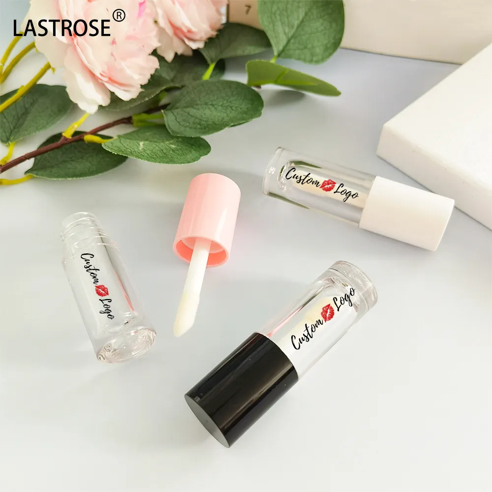 Großhandel Lip gloss Tube 6ml 8 Farben Tube Hot Sale White Wand Farbige Deckel Kunststoff ABS PETG Leere Lip gloss Tube