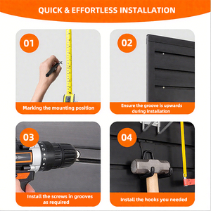 Chất lượng cao không thấm nước PVC slatwall Panels 4x4 4x8 nội thất phòng khách nhà để xe & văn phòng PVC nhà để xe đá đen Panel tường - Product Image 4