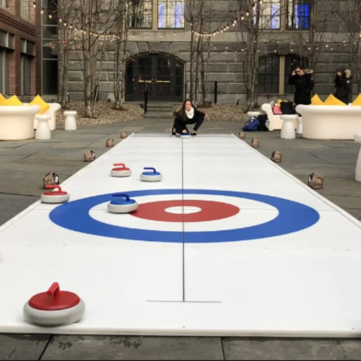 high quality Portable PVC ice curling game cheap plastic ice slide