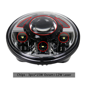 Aurora Unique Hi/Low Beam Laser <span class=keywords><strong>LED</strong></span> Driving Work Fog Lights Car 5.75 "インチ45W <span class=keywords><strong>12V</strong></span>/<span class=keywords><strong>3A</strong></span> 4X4 Off道路OffroadためCars Vehicle