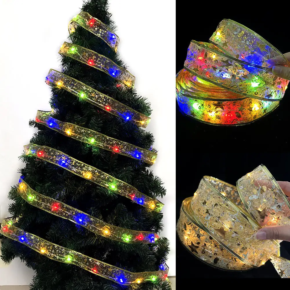 Guirlande lumineuse LED pour arbre de Noël Guirlande lumineuse à piles pour la fête de Noël et d'Halloween