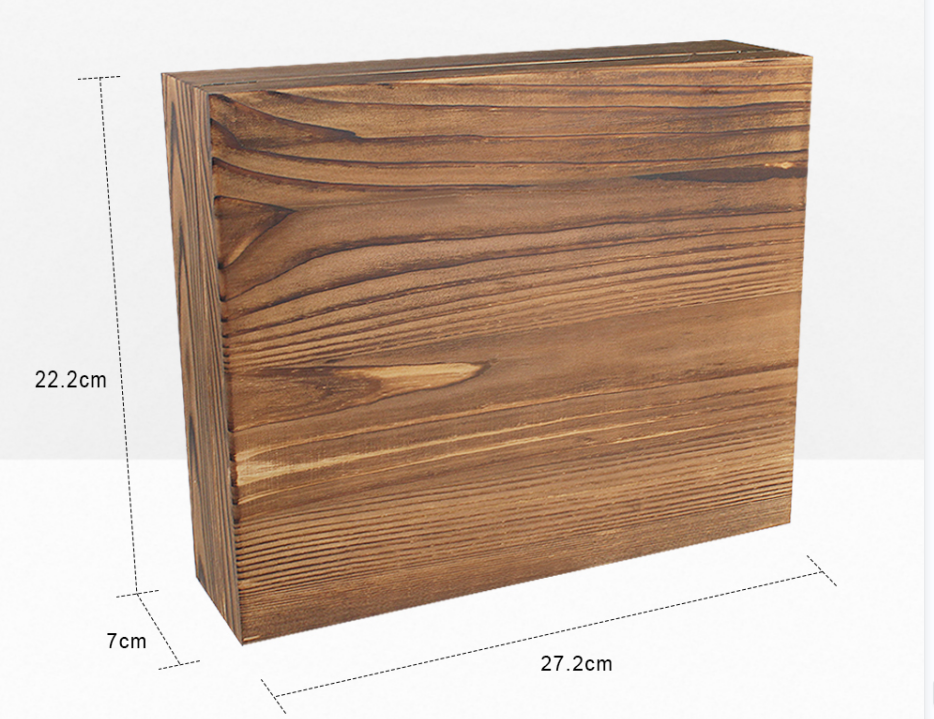 Personalizza scatola in pino color bruciato 27,2*22,2*7 cm