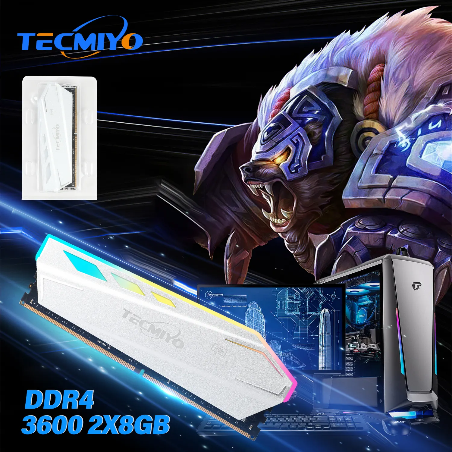 Tecmiyo 메모리아 램 8g 16g 32g Ddr4 Ddr5 3000 3200 3600 4800 Mhz 디mm 소디 mm RGB 메모리 카드 오리지널 칩 4gb 8gb 16gb 1333mhz