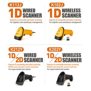 Escáner de código QR de mano Lector de código de barras Pantalla de lectura Escáner de código de barras 1D Lector de código de barras con cable para sistema POS - Product Image 4