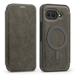 Google piksel 10 9pro Xl için manyetik kapak durumda RFID engelleme kart tutucu deri cep telefonu kabuk - Product Image 4