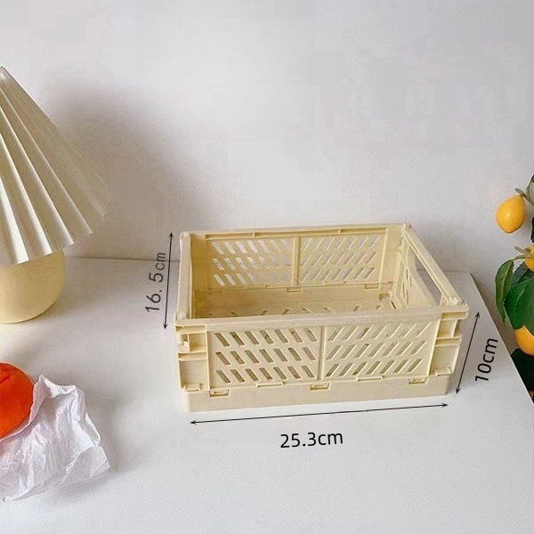 Cesta de almacenamiento amarillo claro