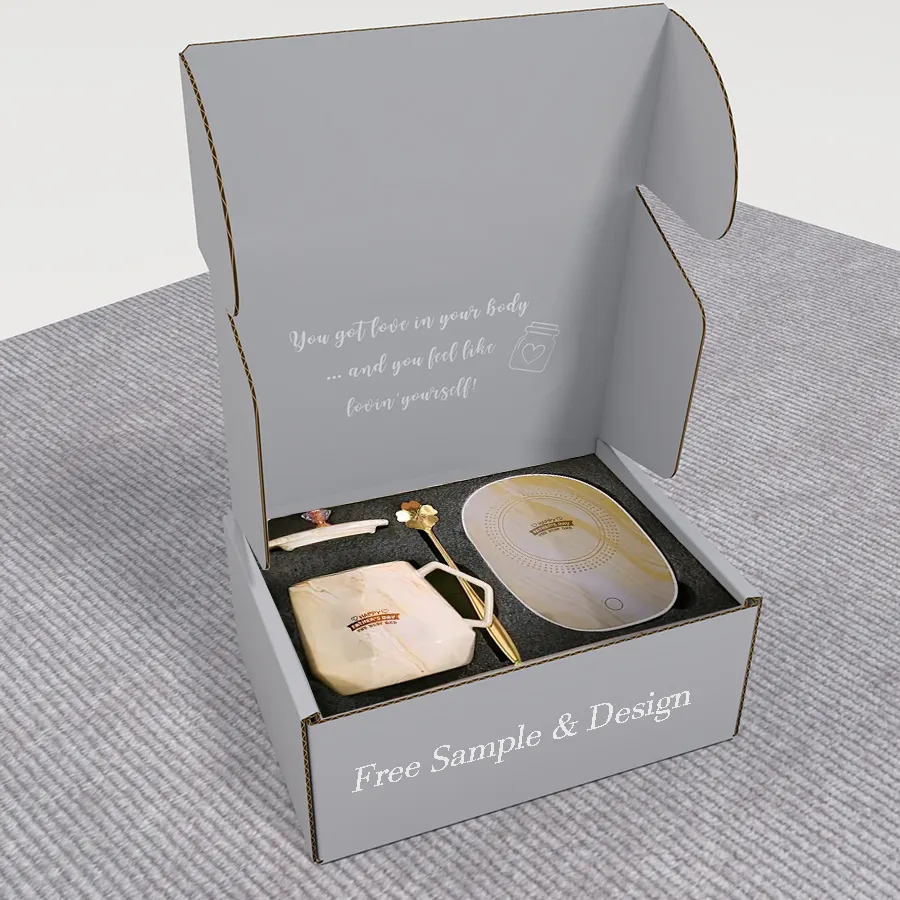 Ontwerp Licht Luxe Koffiemok Set Pakket Groothandel Geschenkdoos En Tas Keramische Koffiekopjes Kleur Verpakking
