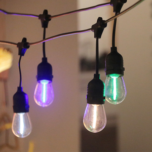 Outdoor S14 Chase Bright RGBW LED Festive Decorative <strong>Light</strong> <strong>String</strong> <strong>Remote</strong> Control 15M with 15 E27 E26 <strong>Lights</strong> IP65 - Product Image 2