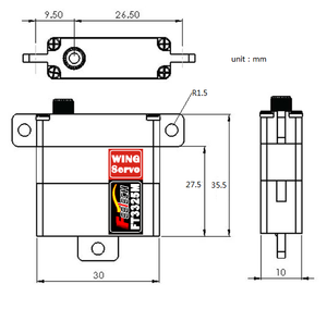 HS-125MG Slim Wing Mini <strong>Servo</strong> for <strong>RC</strong> Cars Airplanes Helicopters &amp; Robots Unisex Remote Control Toy with Corona DS239MG