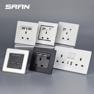 定制英国标准白色230V USB C型电气墙壁开关插座插座 - Product Image 6
