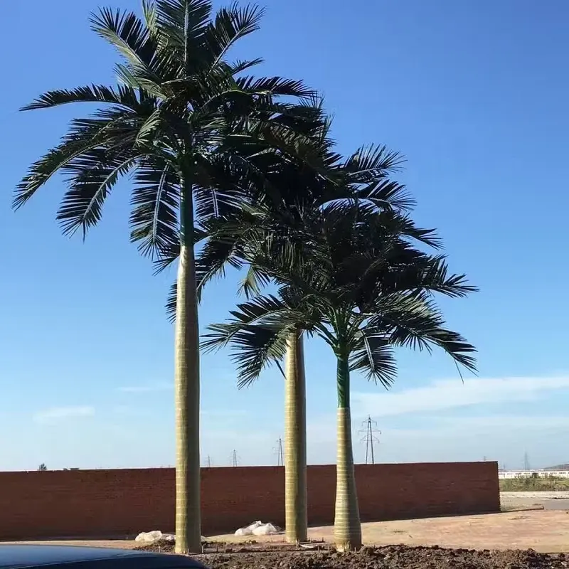 Fornecedor lager grande enorme data artificial palmeira real decoração artificial árvore grande