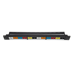 24 puertos descargados montaje en rack en blanco blindado UTP FTP SFTP Cable de red Patch Panel para módulos Keystone Jack - Product Image 6