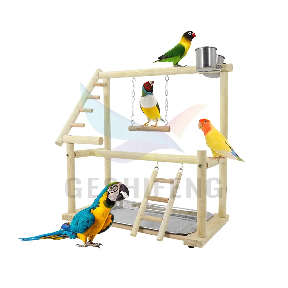 Supporto in legno massello interno per pappagallo piccolo sole