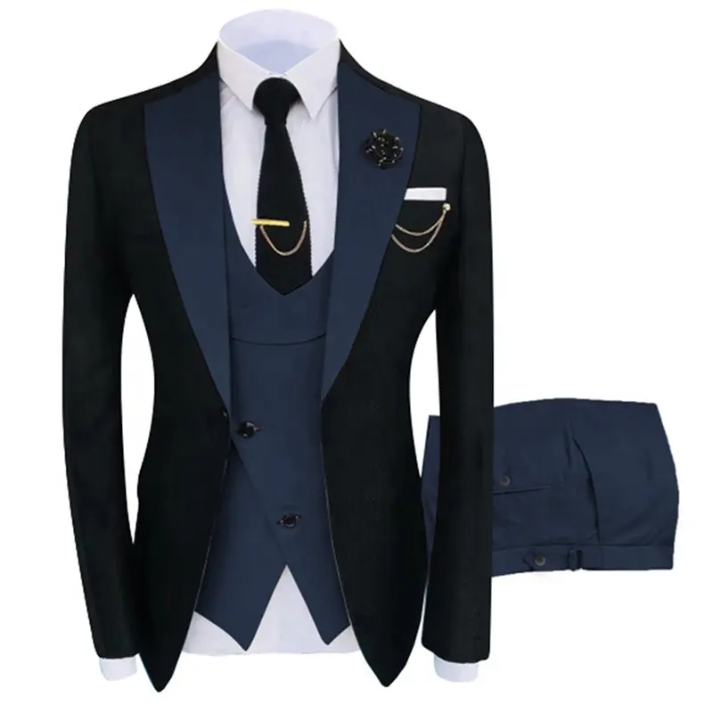 Nuovo Costume casa abbigliamento popolare palcoscenico da festa di lusso abito da uomo Groomsmen Regular Fit smoking Set da 3 pezzi giacca + pantaloni + gilet