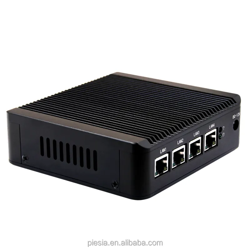 Lüfter loser Mini-PC J4125 Quad-Kerne DDR4 4GB RAM 512GB SSD 4LAN 2USB nuc Tragbarer Office-Mini computer Linux