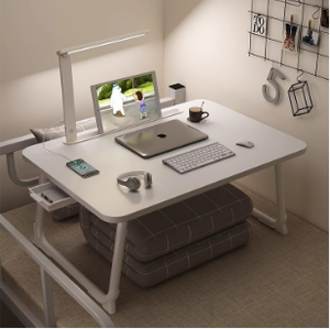 Escritorio de ordenador en la cama del dormitorio, mesa de aprendizaje simple, mesa de cama para estudio, escritorio de regazo, mesa plegable portátil para ordenador portátil - Product Image 5
