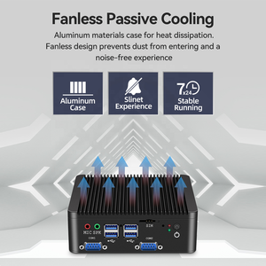Fanless Dual LAN IOT Industrial <strong>Computer</strong> J4125 Ubuntu Linux Mini PC <strong>with</strong> 2*LAN RS232 RS485 2* H-DMI <strong>GPIO</strong> LVDS TPM SIM Slot - Product Image 2