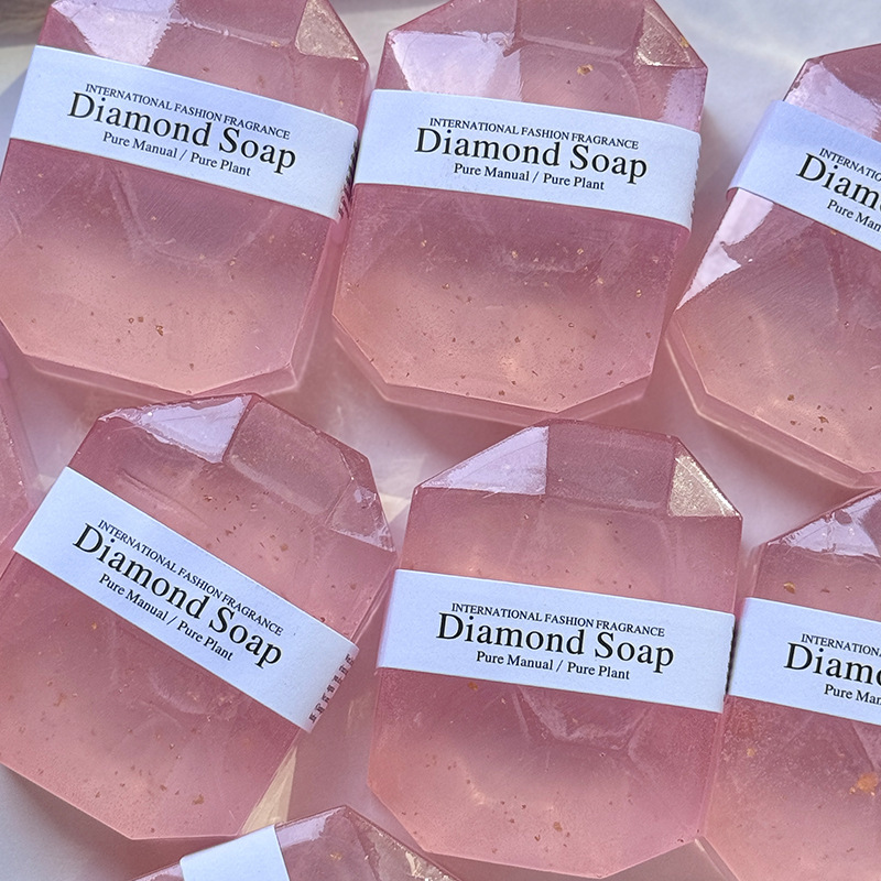 Savon de feuille d'or de la pierre gemme 90g (rose)