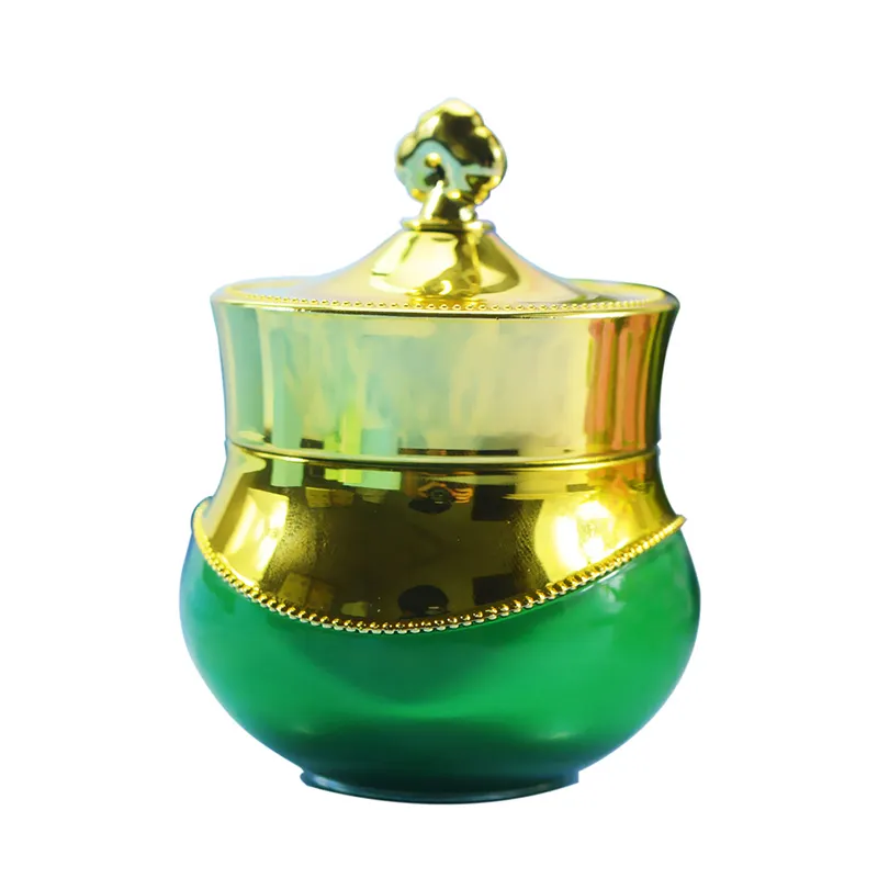 Зеленая, красная, золотая, фиолетовая, белая, в форме короны, акриловый материал, пустая банка для крема 5 г для упаковки косметики