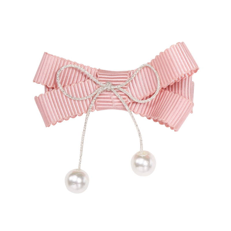 กิ๊บติดผมไข่มุกติดโบว์ผงปะการัง Mc1343