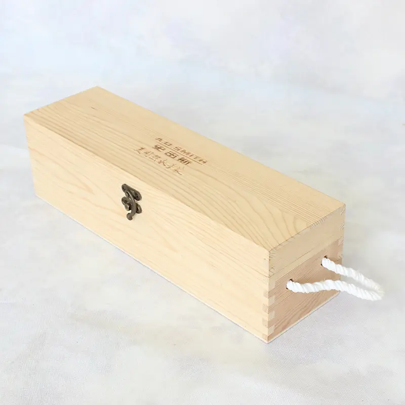 Boîte en bois de pin pour vin rouge, coffret d'emballage, logo, pas cher, usine en chine, prix d'usine, personnalisé, design