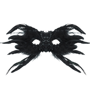 Gotik tarzı cadılar bayramı gitti Viral tüy yarım yüz maskesi performans topu göz maskesi pullu High-end maske - Product Image 3