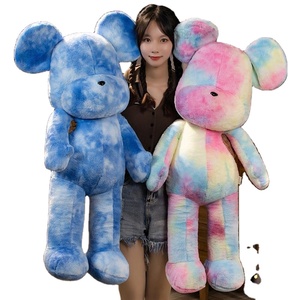 Popüler dev boyutu Kawaii şeker ayı peluş oyuncak göz kamaştırıcı boyalı oyuncak ayı peluş bebek atmak yastık doğum günü noel hediyesi