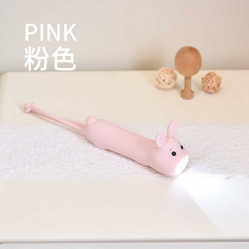 Lampe torche en silicone lapin rose