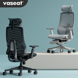 2024适用于Vaseat T3-BHL家庭办公室人体工程学椅子可调头枕现代行政网眼旋转座椅木质脚凳面料 - Product Image 1