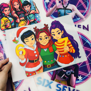 เสื้อยืดพิมพ์ลายโลโก้สีสันสดใสพิมพ์ลายด้วยความร้อนออกแบบได้ตามที่ต้องการสติกเกอร์ไวนิลพิมพ์แบบลอกลาย DTF - Product Image 6